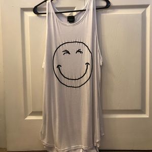 Squinty eye smiley Muscle shirt